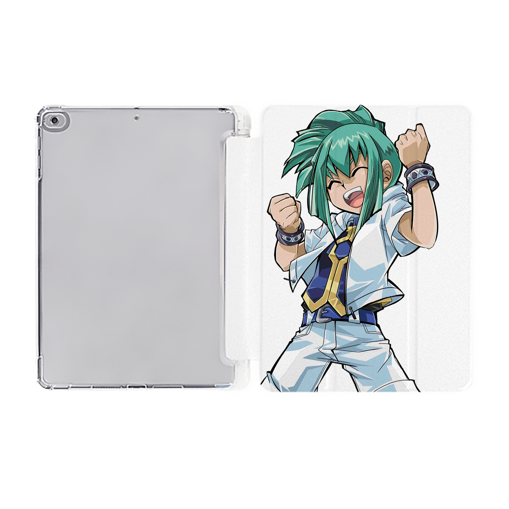（画像用） 遊☆戯☆王 Yu-Gi-Oh! IPad ケース ペン収納付き 三つ折りスタンド PUレザー×シリコン 対応機種9.5/10.5/10.9インチ